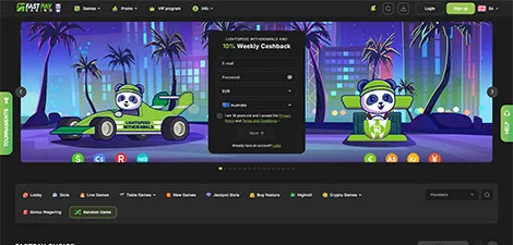 FastPay Casino welcome offer screen